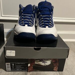 Jordan Retro Sneakers in White and Blue